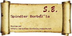 Spindler Borbála névjegykártya